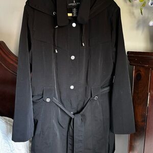 London Fog Black Raincoat size XL